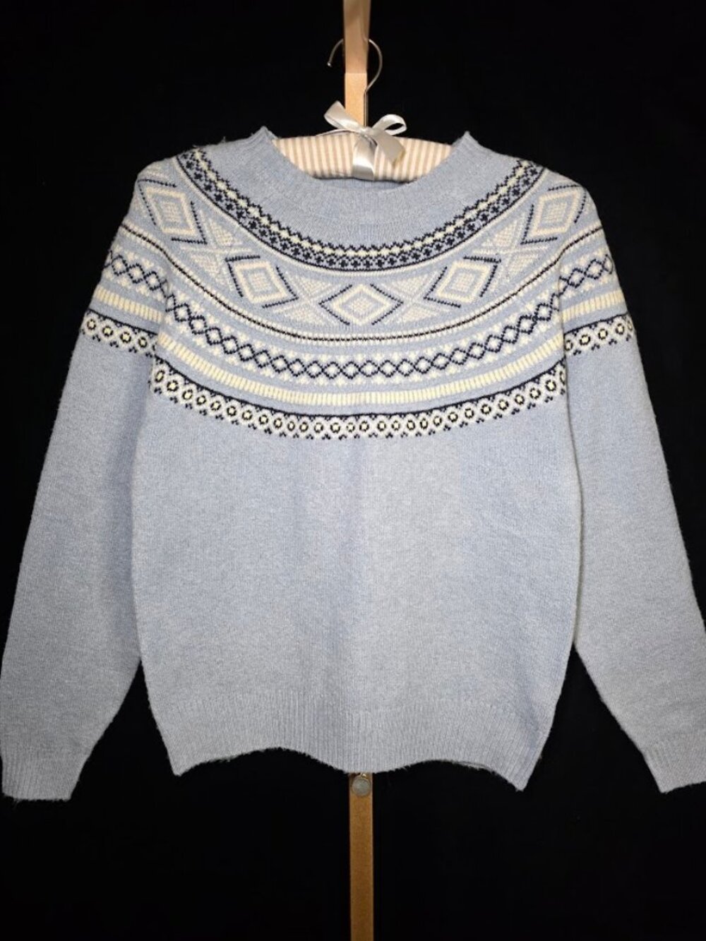 Weatherproof Vintage Women's Fair Isle Sweater in Blue XS
